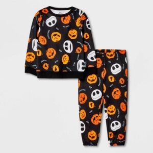 NWT 5T Nightmare Before Christmas Halloween Fleece Top Bottom Set Sweatsuit